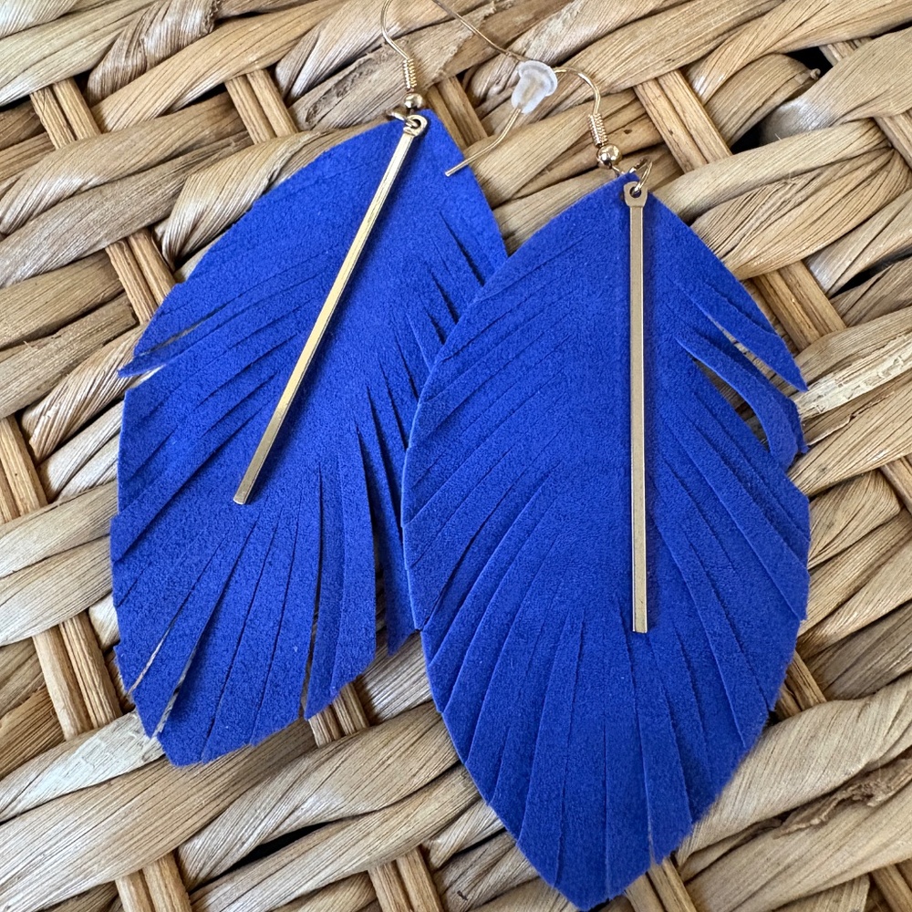 Leather and gold accent Earrings